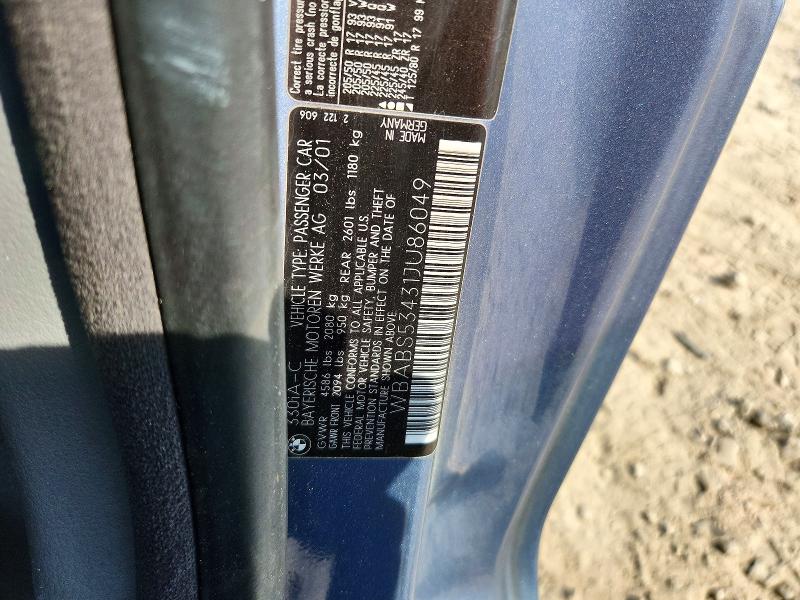 Aukcja sprzedaży 2001 Bmw 330, vin: WBABS53431JU86049, numer aukcji: 58937336