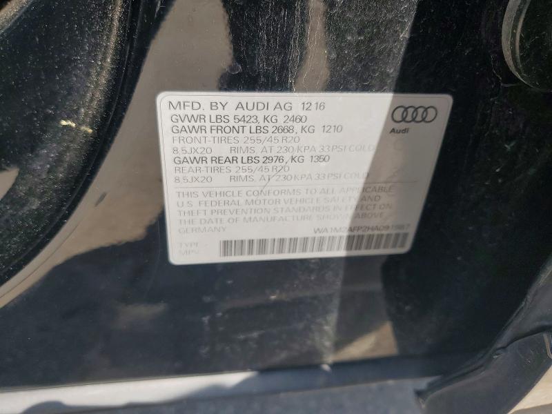 Aukcja sprzedaży 2017 Audi Q5, vin: WA1M2AFP2HA091987, numer aukcji: 59308576