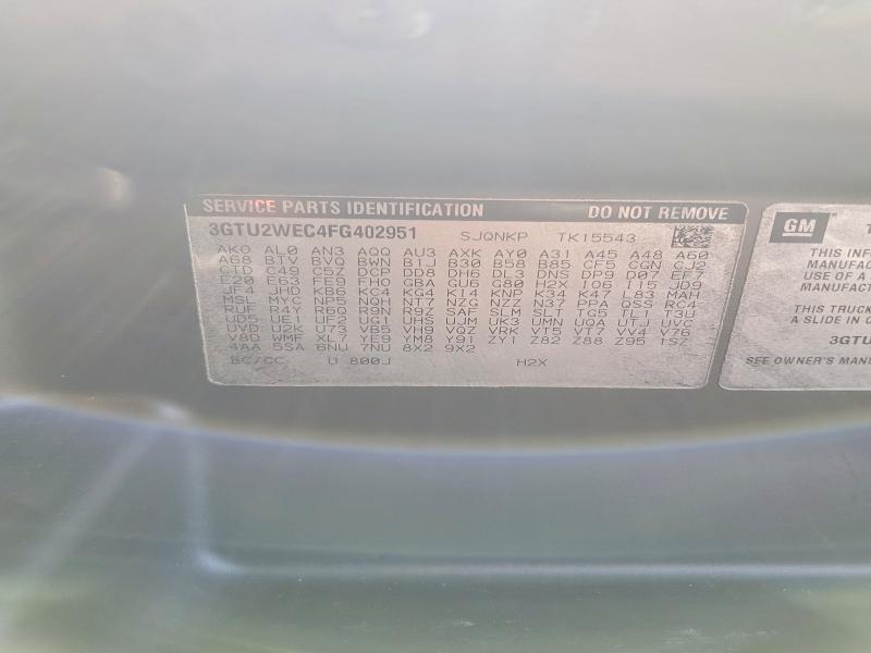 Aukcja sprzedaży 2015 Gmc Sierra, vin: 3GTU2WEC4FG402951, numer aukcji: 61187146