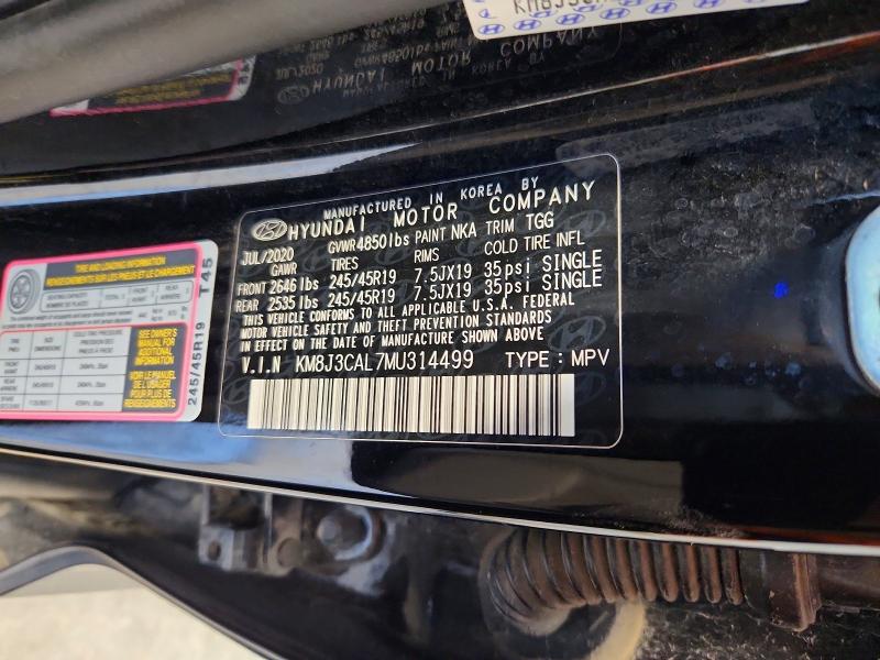 Aukcja sprzedaży 2021 Hyundai Tucson, vin: KM8J3CAL7MU314499, numer aukcji: 63103486