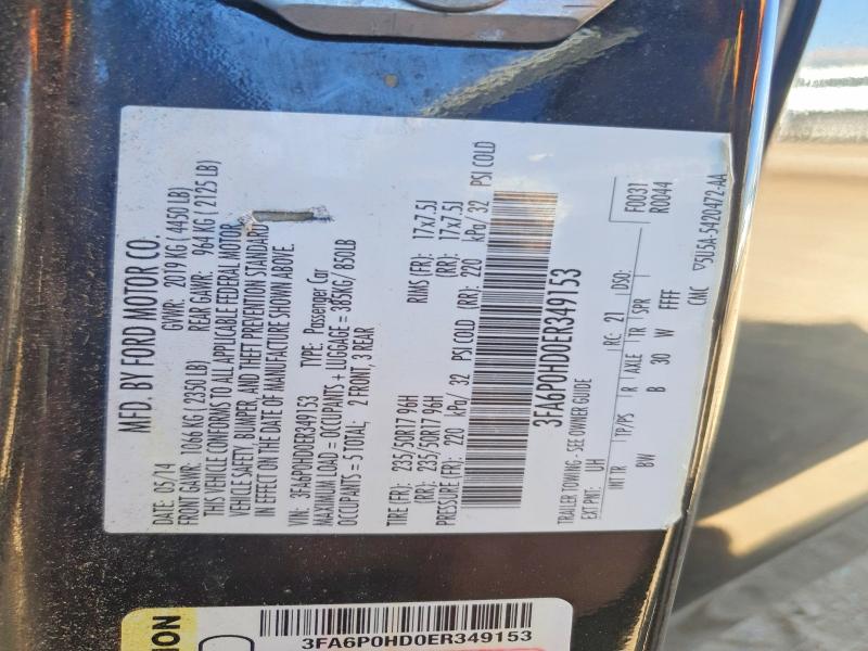 60044286 :رقم المزاد ، 3FA6P0HD0ER349153 vin ، 2014 Ford Fusion مزاد بيع