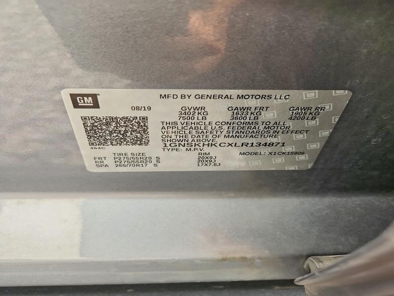 Продажа на аукционе авто 2020 Chevrolet Suburban, vin: 1GNSKHKCXLR134871, номер лота: 61305026