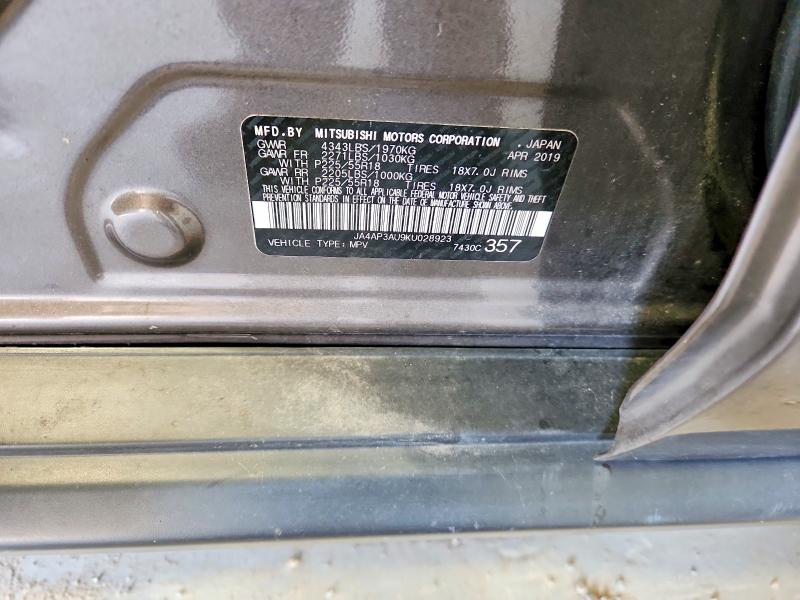 63285086 :رقم المزاد ، JA4AP3AU9KU028923 vin ، 2019 Mitsubishi Outlander Sport مزاد بيع