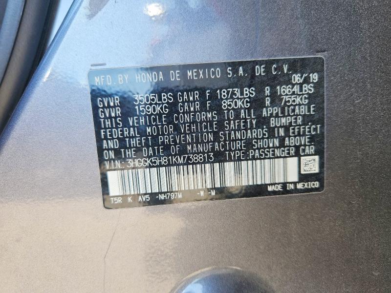 Aukcja sprzedaży 2019 Honda Fit, vin: 3HGGK5H81KM738813, numer aukcji: 61861796