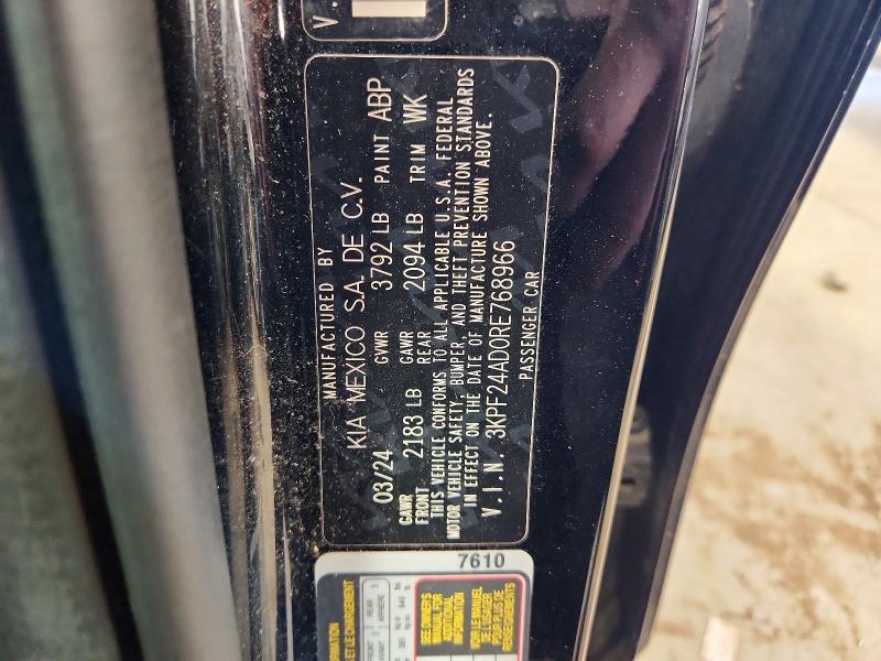 62777476 :رقم المزاد ، 3KPF24AD0RE768966 vin ، 2024 Kia Forte مزاد بيع