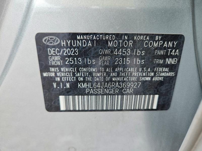 Auction sale of the 2024 Hyundai Sonata, vin: KMHL64JA6RA369927, lot number: 60581656