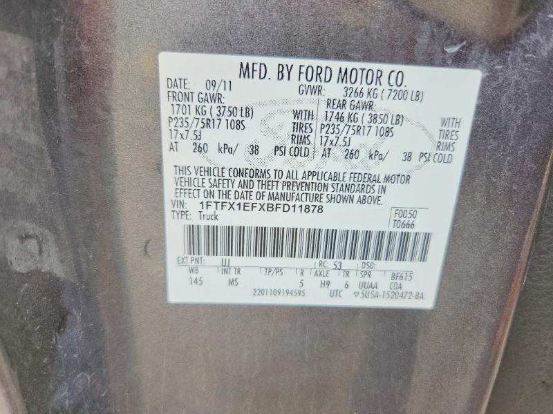 Продаж на аукціоні авто 2011 Ford F150, vin: 1FTFX1EFXBFD11878, номер лоту: 62022086