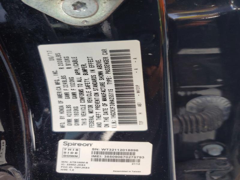 61792376 :رقم المزاد ، 1HGCR2F38HA255115 vin ، 2017 Honda Accord مزاد بيع