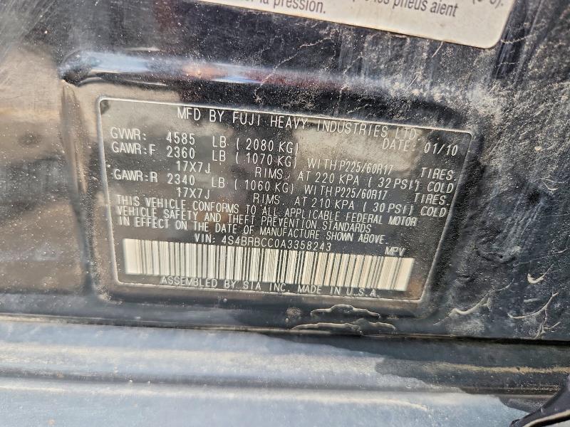 60251936 :رقم المزاد ، 4S4BRBCC0A3358243 vin ، 2010 Subaru Outback مزاد بيع