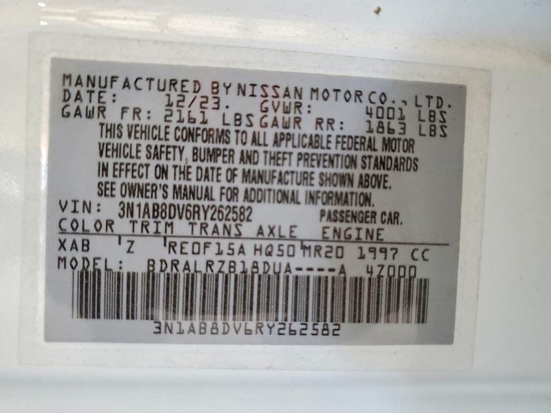 Продажа на аукционе авто 2024 Nissan Sentra, vin: 3N1AB8DV6RY262582, номер лота: 60490206