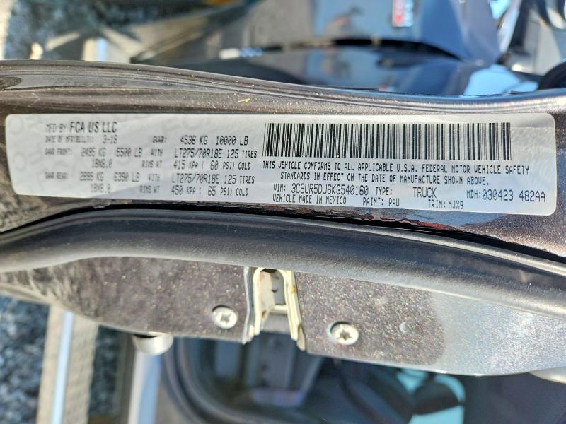 Продажа на аукционе авто 2019 Ram 2500, vin: 3C6UR5DJ6KG540160, номер лота: 61920216