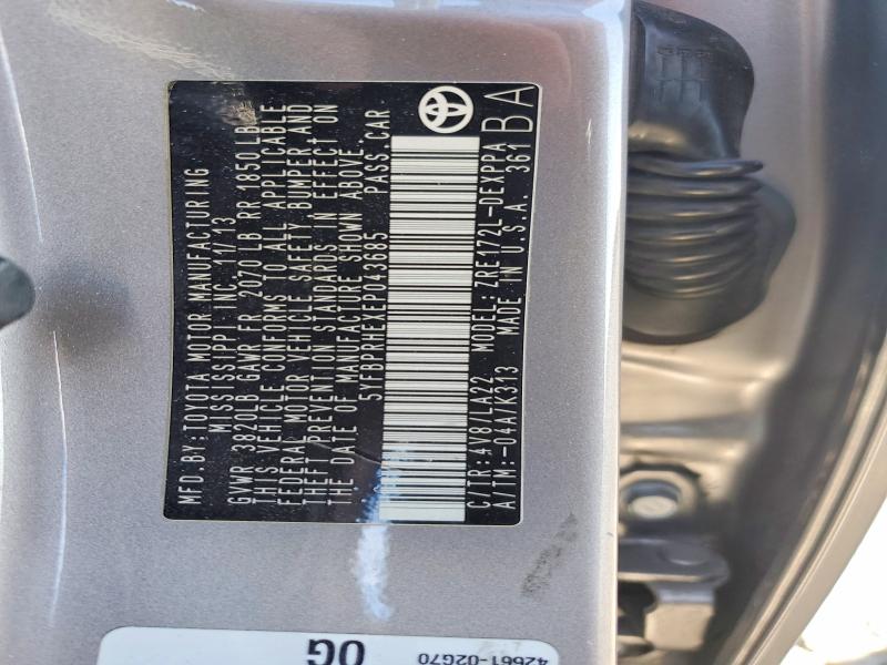 Продажа на аукционе авто 2014 Toyota Corolla, vin: 5YFBPRHEXEP043685, номер лота: 61249136