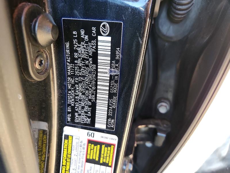 Aukcja sprzedaży 2023 Lexus Es, vin: 58AJZ1B11PU142788, numer aukcji: 60841786