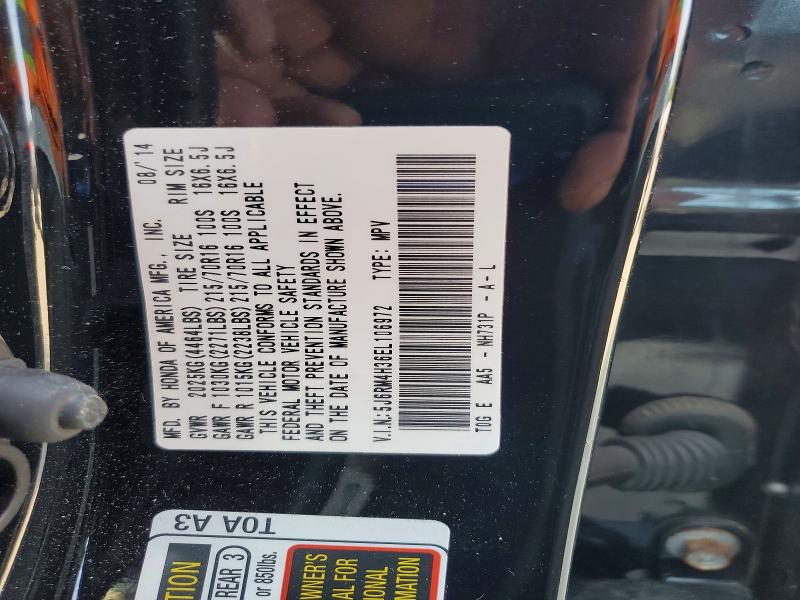 Aukcja sprzedaży 2014 Honda Cr-v, vin: 5J6RM4H36EL106972, numer aukcji: 62097756