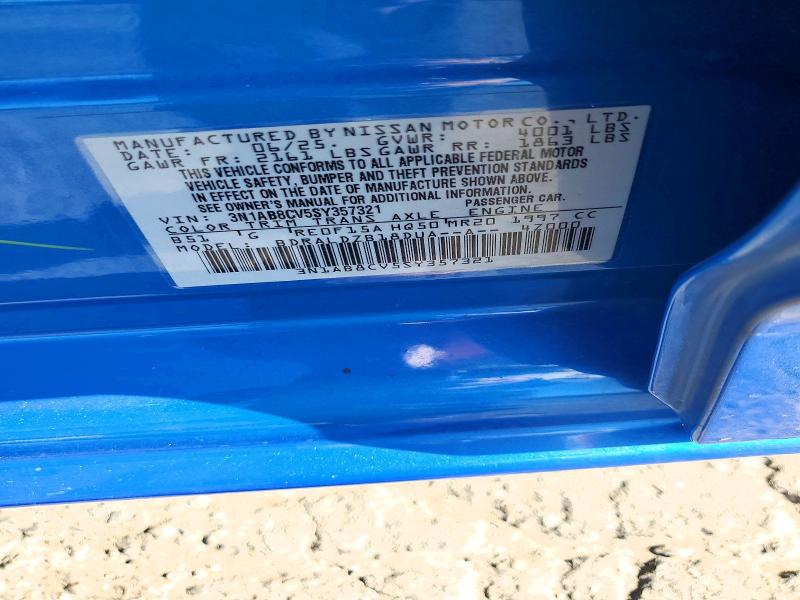 Продаж на аукціоні авто 2025 Nissan Sentra, vin: 3N1AB8CV5SY357321, номер лоту: 60127786