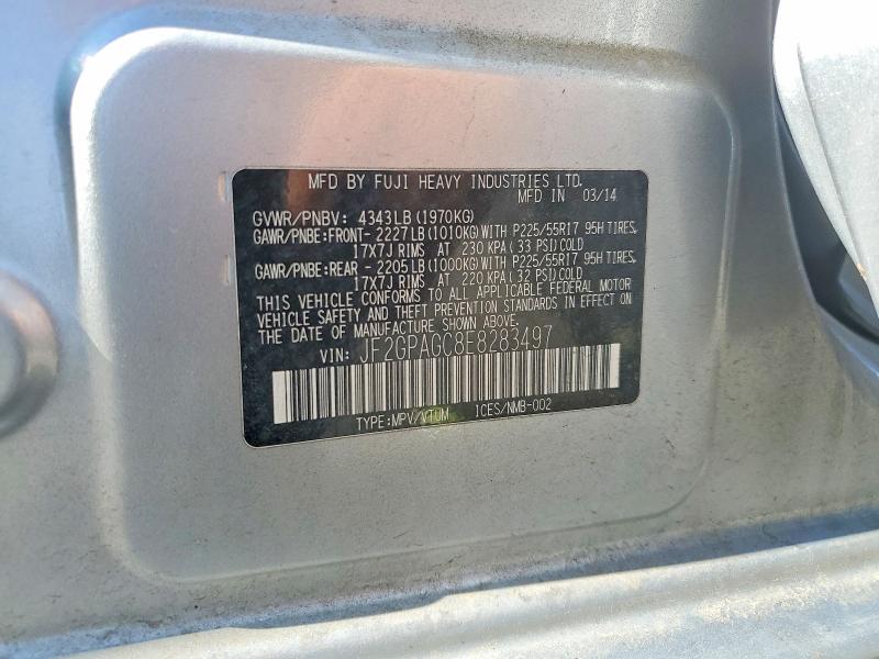 Aukcja sprzedaży 2014 Subaru Xv Crosstrek, vin: JF2GPAGC8E8283497, numer aukcji: 61801126