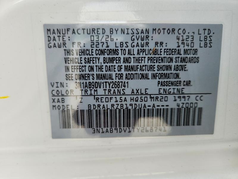 Aukcja sprzedaży 2026 Nissan Sentra, vin: 3N1AB9DV1TY268741, numer aukcji: 61373766