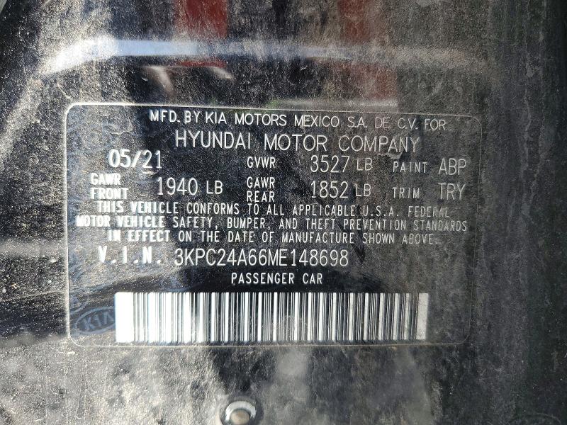 Aukcja sprzedaży 2021 Hyundai Accent, vin: 3KPC24A66ME148698, numer aukcji: 61908226