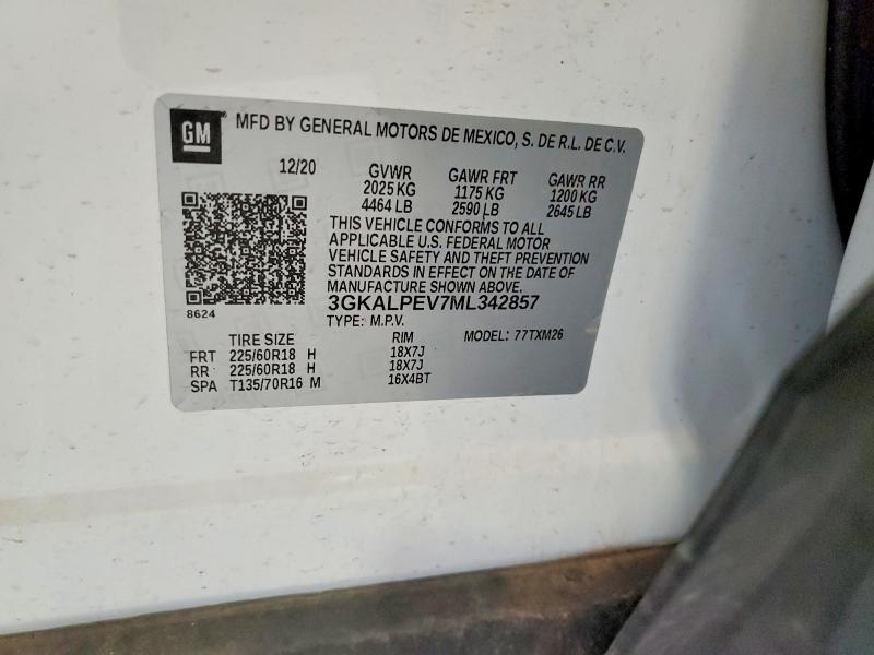 63165706 :رقم المزاد ، 3GKALPEV7ML342857 vin ، 2021 Gmc Terrain مزاد بيع