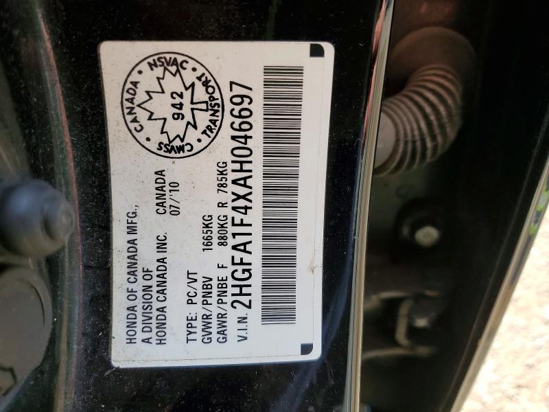 Aukcja sprzedaży 2010 Honda Civic, vin: 2HGFA1F4XAH046697, numer aukcji: 59331236