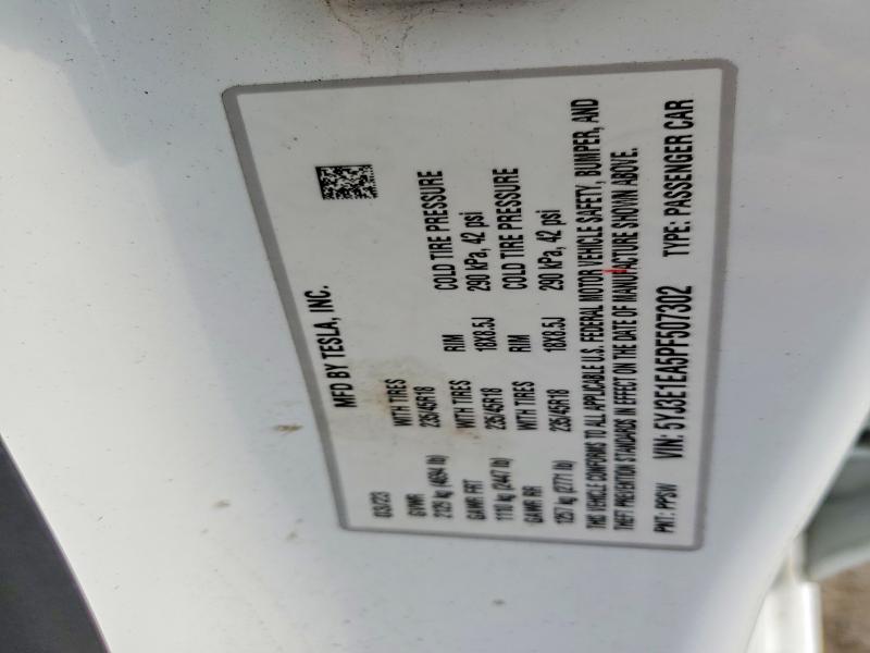 2023 Tesla Model 3 მანქანა იყიდება აუქციონზე, vin: 5YJ3E1EA5PF507302, აუქციონის ნომერი: 61169976