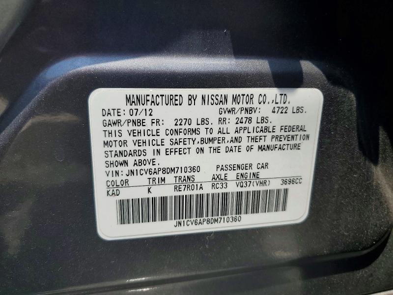 Aukcja sprzedaży 2013 Infiniti G37, vin: JN1CV6AP8DM710360, numer aukcji: 60691136