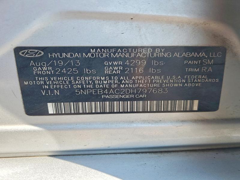 Aukcja sprzedaży 2013 Hyundai Sonata, vin: 5NPEB4AC2DH797683, numer aukcji: 59648636