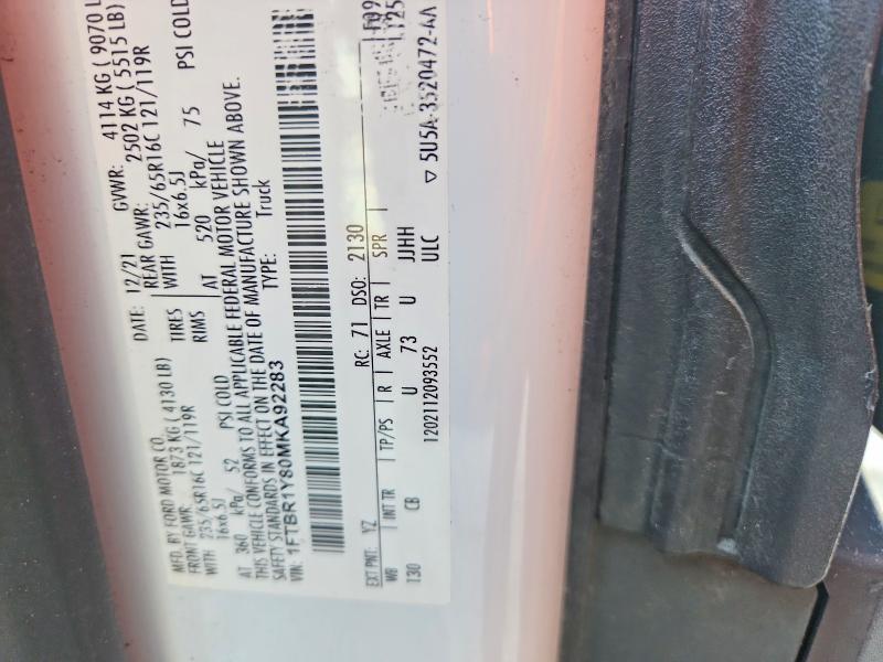62925176 :رقم المزاد ، 1FTBR1Y80MKA92283 vin ، 2021 Ford Transit مزاد بيع