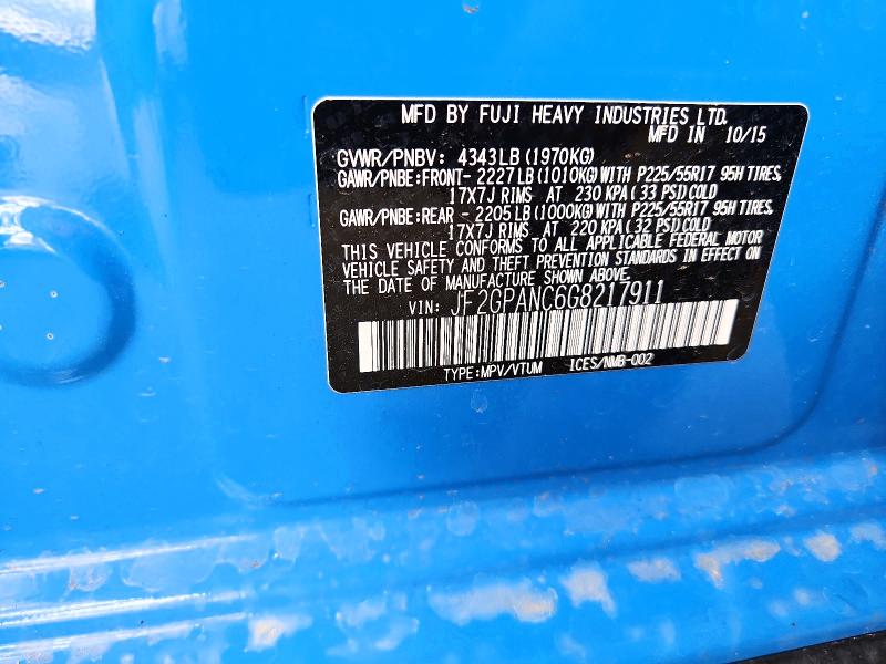 2016 Subaru Crosstrek მანქანა იყიდება აუქციონზე, vin: JF2GPANC6G8217911, აუქციონის ნომერი: 62876526