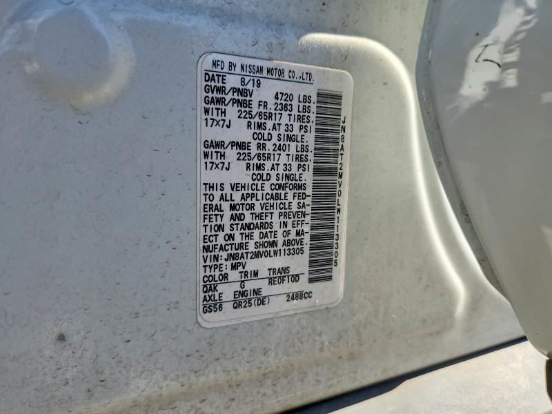 Продажа на аукционе авто 2020 Nissan Rogue, vin: JN8AT2MV0LW113305, номер лота: 59543796