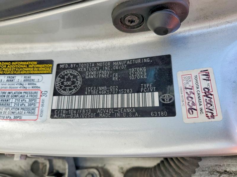 59832696 :رقم المزاد ، 4T1BE46K57U715283 vin ، 2007 Toyota Camry مزاد بيع