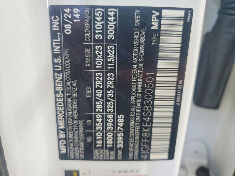 2025 Mercedes-benz Gls მანქანა იყიდება აუქციონზე, vin: 4JGFF8KE4SB300501, აუქციონის ნომერი: 62604906
