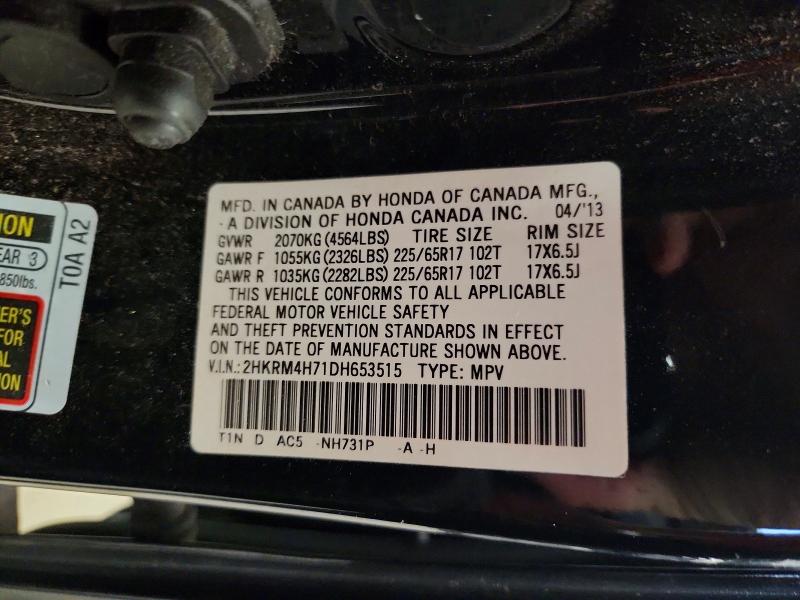 62247996 :رقم المزاد ، 2HKRM4H71DH653515 vin ، 2013 Honda Cr-v مزاد بيع