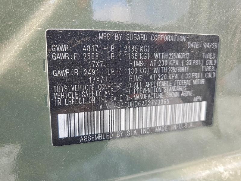 Aukcja sprzedaży 2026 Subaru Crosstrek, vin: 4S4GUHD62T3773065, numer aukcji: 60233316