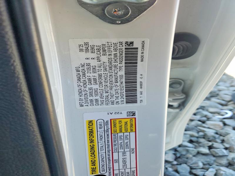 2026 Honda Civic მანქანა იყიდება აუქციონზე, vin: 2HGFE1E52TH471655, აუქციონის ნომერი: 61736556