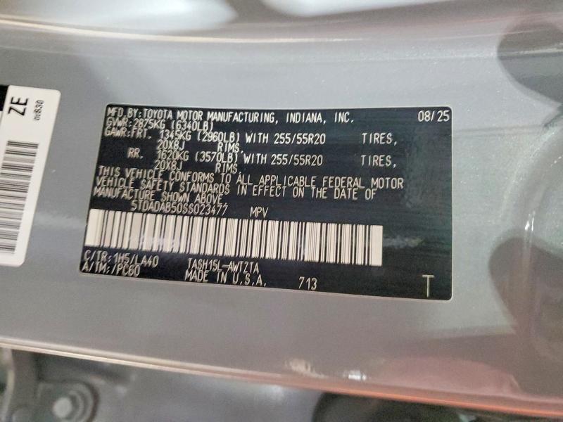 Aukcja sprzedaży 2025 Toyota Grand Highlander Hybrid, vin: 5TDADAB50SS023477, numer aukcji: 59268516