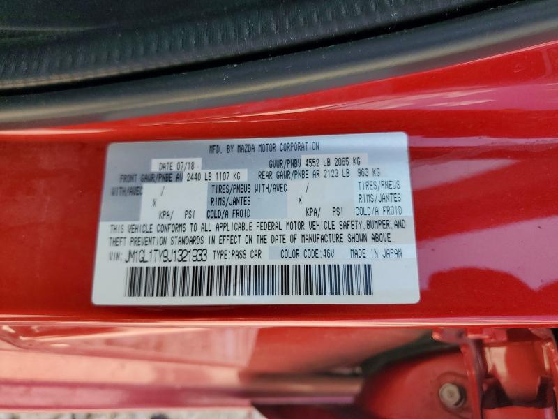 62820896 :رقم المزاد ، JM1GL1TY9J1321933 vin ، 2018 Mazda 6 مزاد بيع
