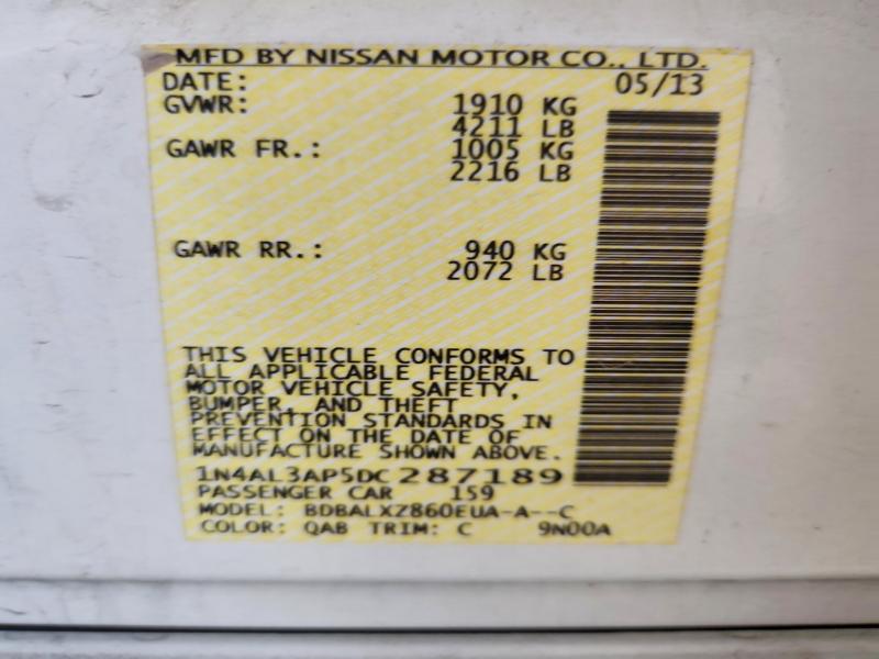 Aukcja sprzedaży 2013 Nissan Altima, vin: 1N4AL3AP5DC287189, numer aukcji: 60581206