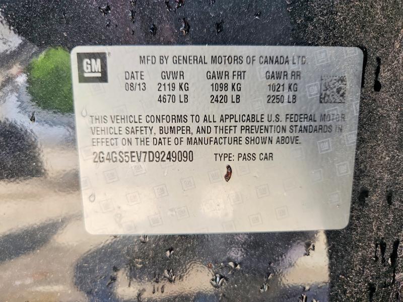 2013 Buick Regal მანქანა იყიდება აუქციონზე, vin: 2G4GS5EV7D9249090, აუქციონის ნომერი: 61783506