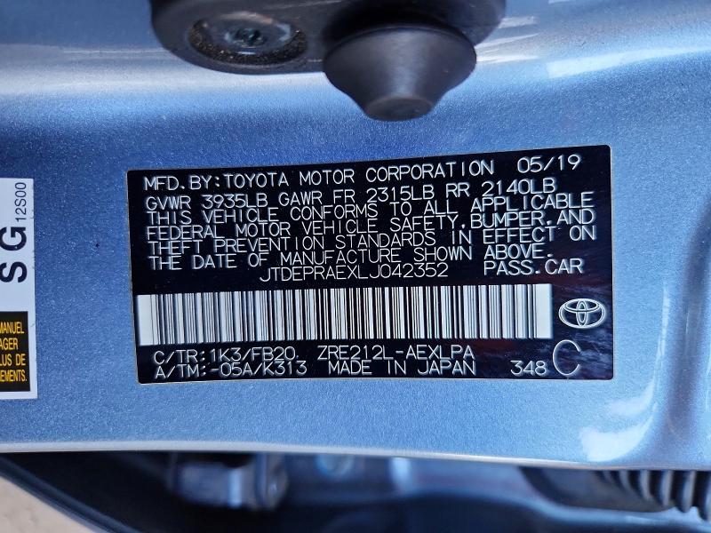 Продаж на аукціоні авто 2020 Toyota Corolla, vin: JTDEPRAEXLJ042352, номер лоту: 61056036