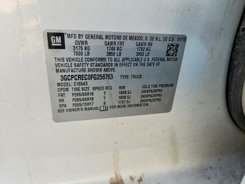 60889546 :رقم المزاد ، 3GCPCREC0FG258763 vin ، 2015 Chevrolet Silverado مزاد بيع
