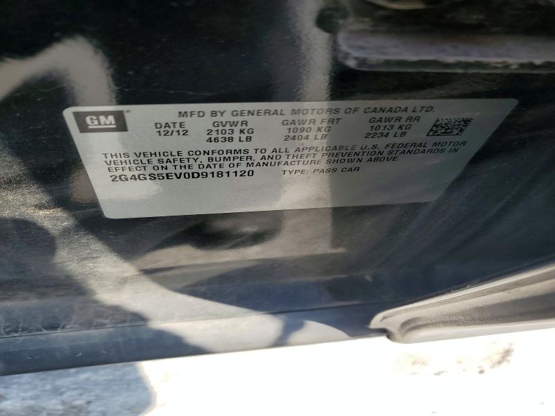 62836986 :رقم المزاد ، 2G4GS5EV0D9181120 vin ، 2013 Buick Regal مزاد بيع