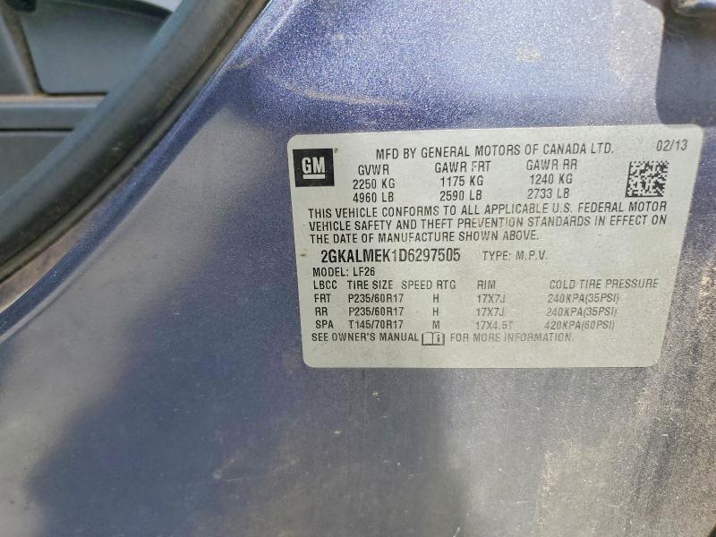 Продажа на аукционе авто 2013 Gmc Terrain, vin: 2GKALMEK1D6297505, номер лота: 61805196