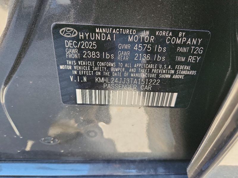 2026 Hyundai Sonata მანქანა იყიდება აუქციონზე, vin: KMHL24JJ3TA151222, აუქციონის ნომერი: 62317366