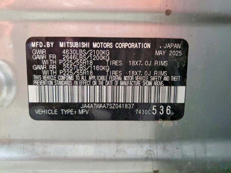 62450386 :رقم المزاد ، JA4ATWAA7SZ041837 vin ، 2025 Mitsubishi Eclipse Cross مزاد بيع