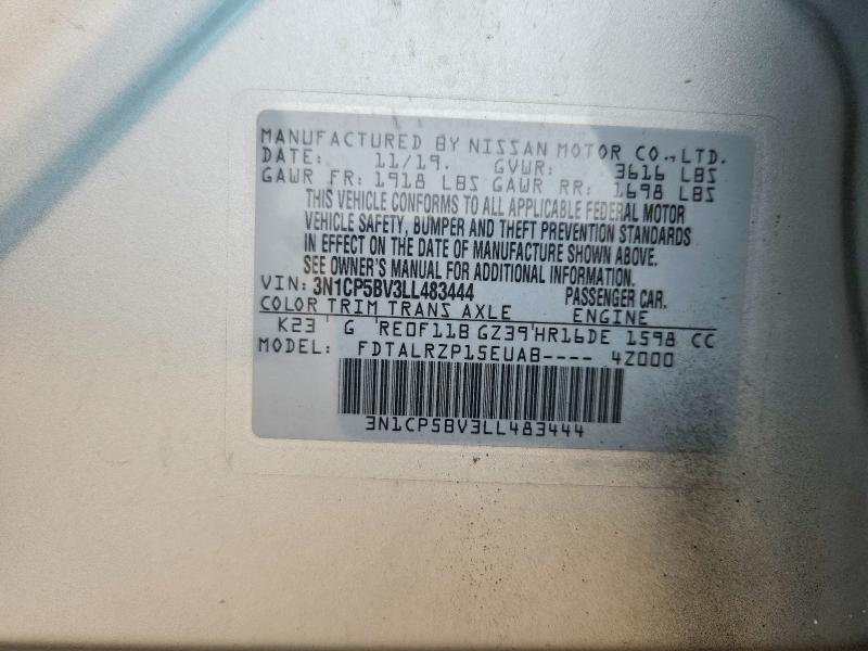 Aukcja sprzedaży 2020 Nissan Kicks, vin: 3N1CP5BV3LL483444, numer aukcji: 61755076