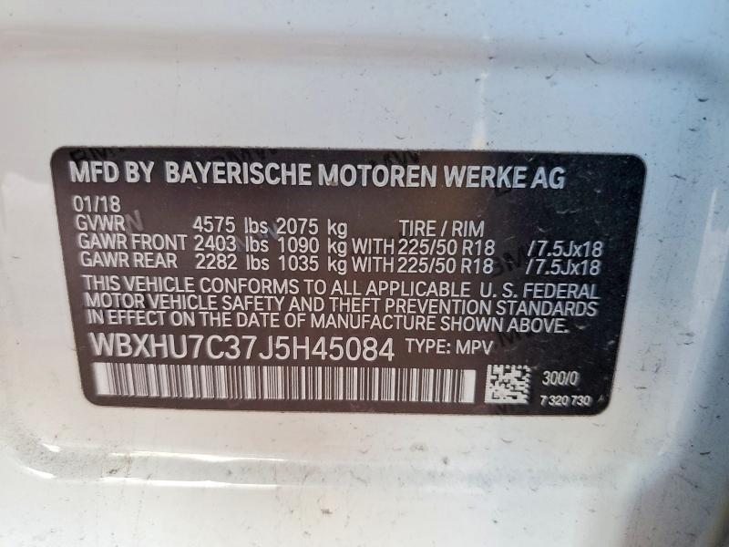 Aukcja sprzedaży 2018 Bmw X1, vin: WBXHU7C37J5H45084, numer aukcji: 59322716