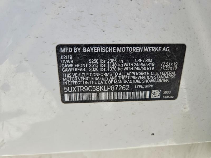 Aukcja sprzedaży 2019 Bmw X3, vin: 5UXTR9C58KLP87262, numer aukcji: 59623526