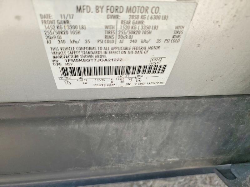 Продажа на аукционе авто 2018 Ford Explorer, vin: 1FM5K8GT7JGA21222, номер лота: 59287836