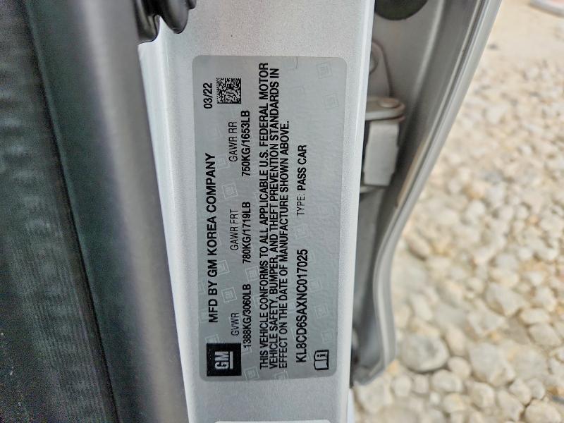 61034846 :رقم المزاد ، KL8CD6SAXNC017025 vin ، 2022 Chevrolet Spark مزاد بيع
